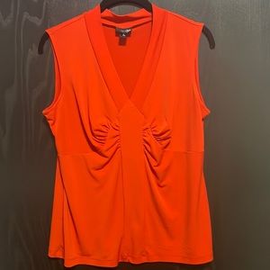 EUC East 5th Orange Top Blouse Sleeveless So Pretty! Size Large